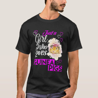 Camiseta Un Chica que ama a los cerdos de Guinea