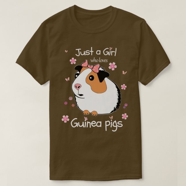 Camiseta Un Chica que ama a los cerdos de Guinea (Diseño del anverso)
