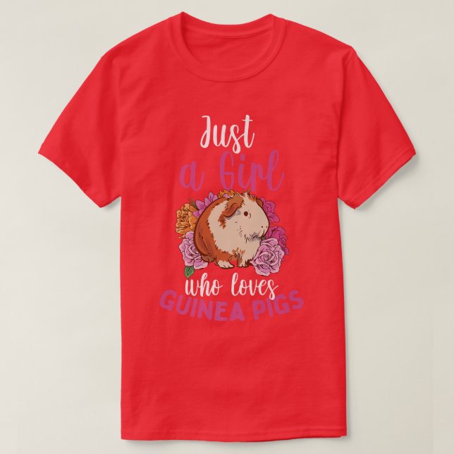 Camiseta Un Chica que ama a los cerdos de Guinea (Diseño del anverso)