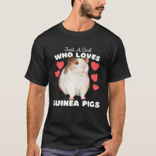 Camiseta Un Chica que ama a los cerdos guineanos Chicas gui