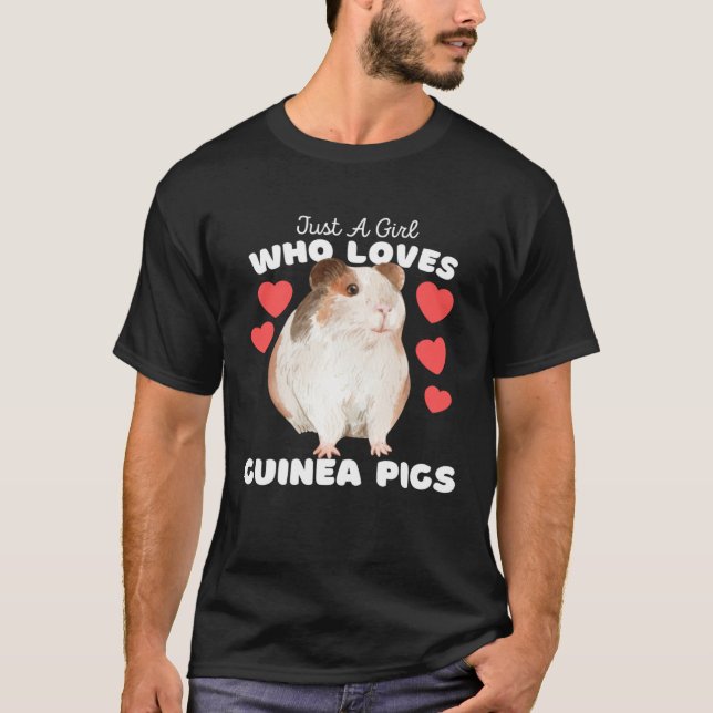 Camiseta Un Chica que ama a los cerdos guineanos Chicas gui (Anverso)
