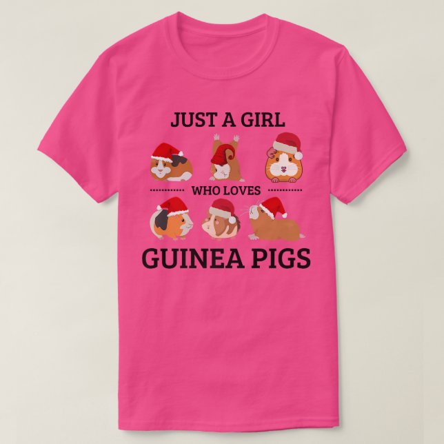 Camiseta Un Chica que ama a los cerdos guineanos como cerdo (Diseño del anverso)