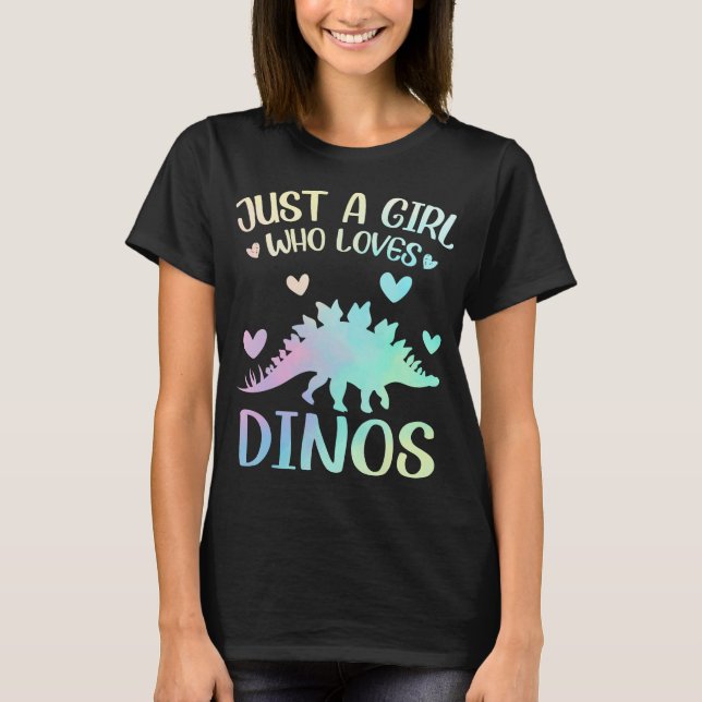 Camiseta Un Chica que ama a los dinosaurios (Anverso)
