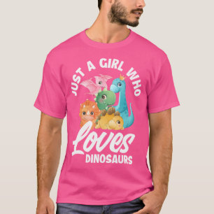 Camiseta Un Chica que ama a los dinosaurios Chicas dinosau