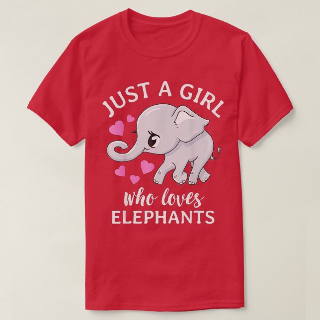Camiseta Un Chica que ama a los elefantes como un elefante  (Diseño del anverso)