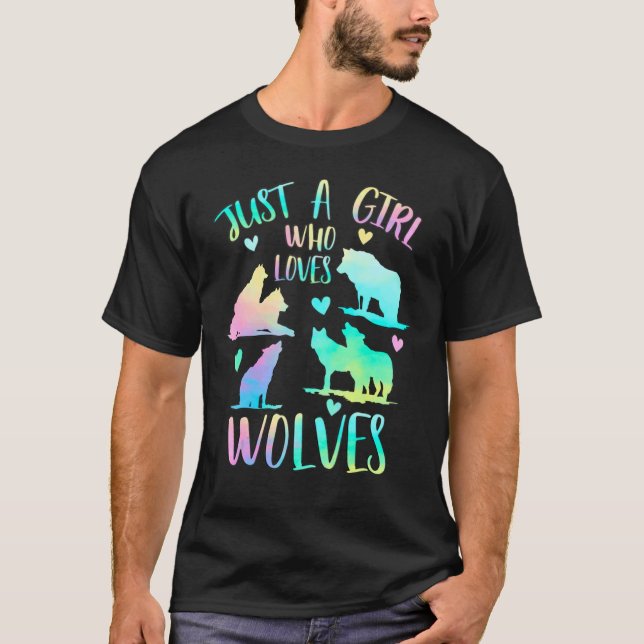Camiseta un chica que ama a los lobos (Anverso)