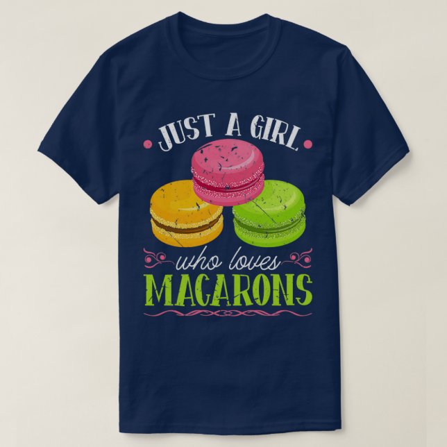 Camiseta Un Chica que ama a los macarones pasteleros france (Diseño del anverso)