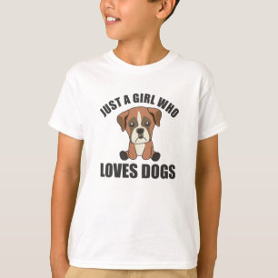 Camiseta Un Chica que ama a los perros boxeadores