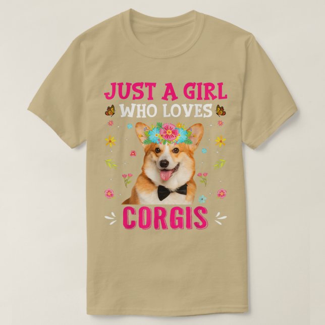 Camiseta Un Chica Que Ama A Los Perros De Corgis  (Diseño del anverso)