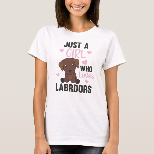 Camiseta Un Chica que ama a los perros labradores (Anverso)