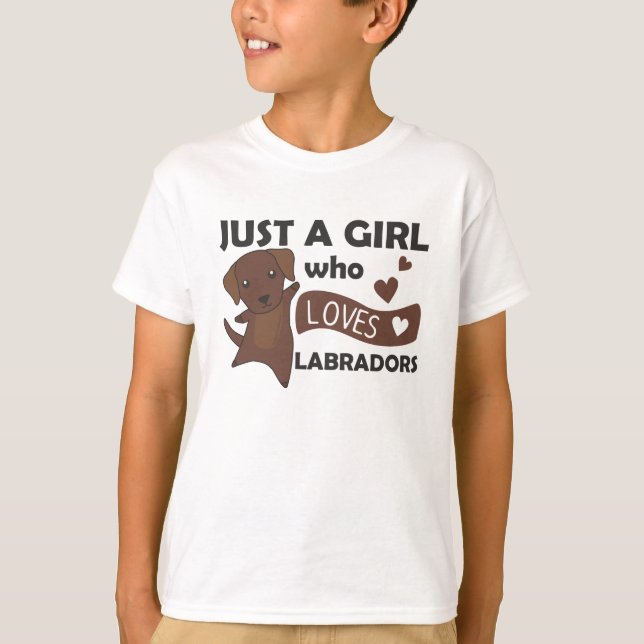 Camiseta Un Chica que ama a los perros labradores (Anverso)