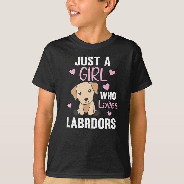 Camiseta Un Chica que ama a los perros labradores (Anverso)