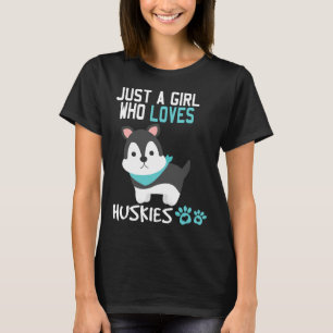 Camiseta Un Chica que ama al perro de los Huskies