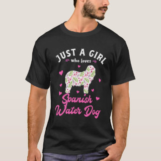 Camiseta Un Chica que ama al perro del agua español