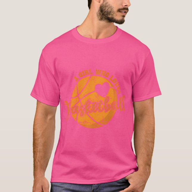 Camiseta Un Chica que ama el baloncesto baloncesto deportiv (Anverso)