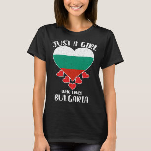 Camiseta Un Chica que ama la bandera búlgara amor por Bulga