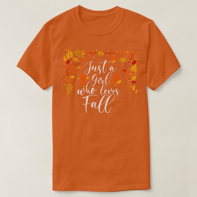 Camiseta Un Chica que ama la caída, el otoño, el G de otoño (Diseño del anverso)