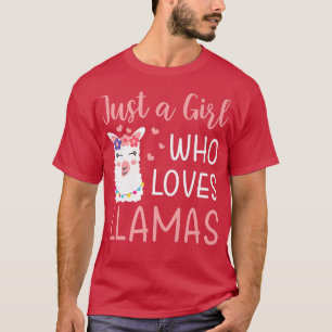 Camiseta Un Chica que ama las llamas divertidas Alpacas 