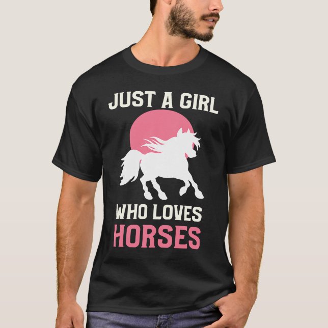 Camiseta Un Chica que ama los caballos por el caballo (Anverso)