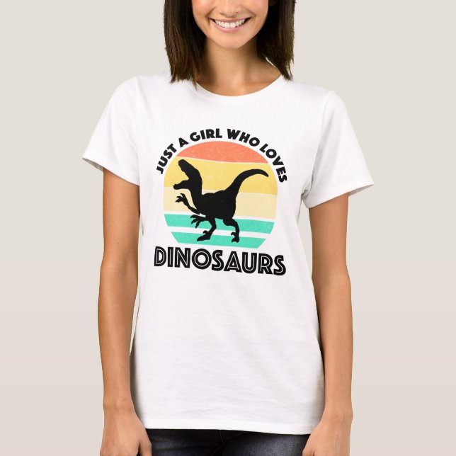 Camiseta Un Chica que ama los dinosaurios (Anverso)