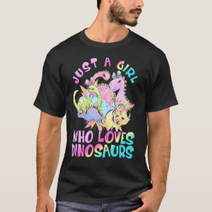 Camiseta Un Chica que ama los dinosaurios ricos en dinosaur