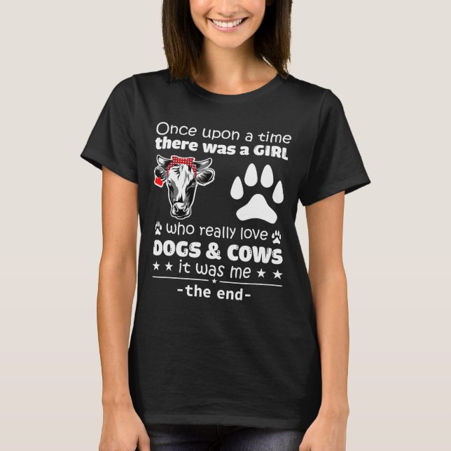 Camiseta Un Chica Que De Verdad Ama A Las Vacas Y Los Perro (Anverso)