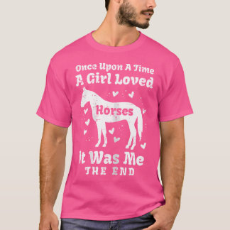 Camiseta Un Chica querido de caballos a caballo montando la