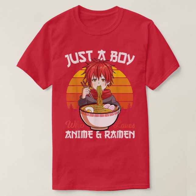 Camiseta Un Chico Amigo Que Ama A Anime Y A Ramen Japa (Diseño del anverso)