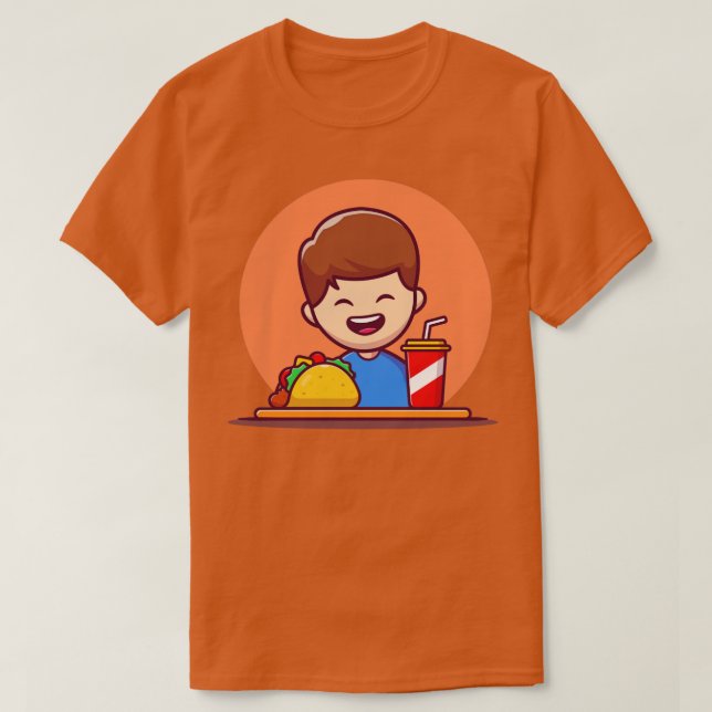 Camiseta Un Chico Cuto Come Taco Y Bebe (Diseño del anverso)