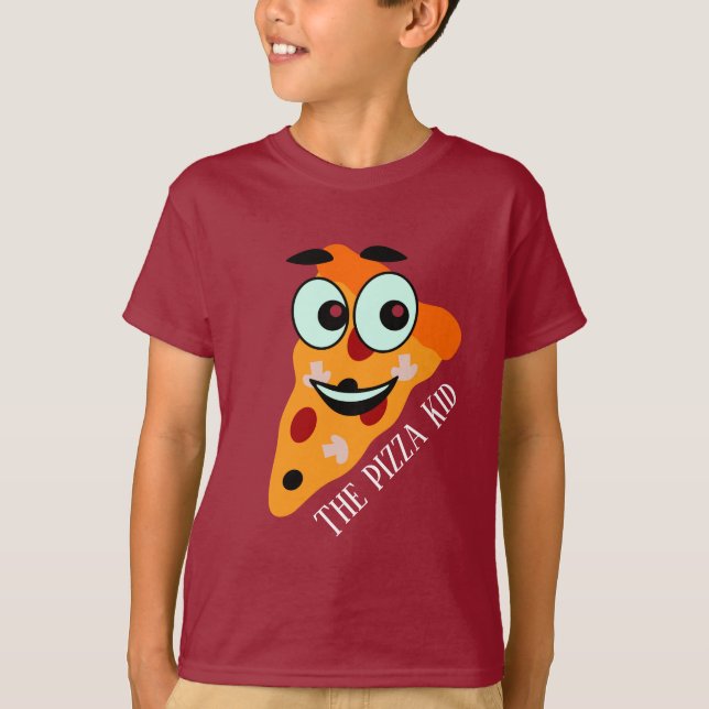 Camiseta un chico de pizza lindo añade texto (Anverso)