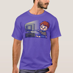 Camiseta Un chico lindo viendo al Personalizado de televisi