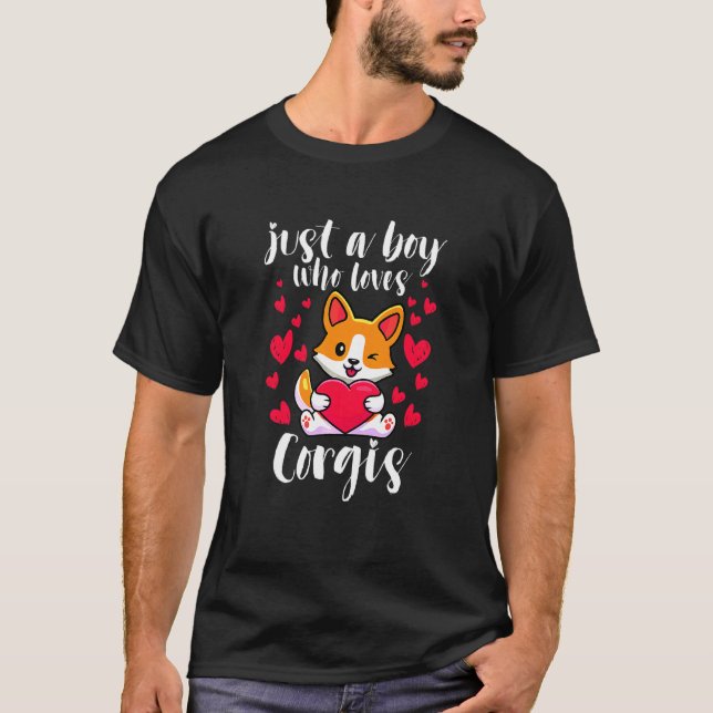 Camiseta Un chico que ama a Corgi (Anverso)