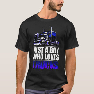 Camiseta un chico que ama a Semi Truck increíble gran torre