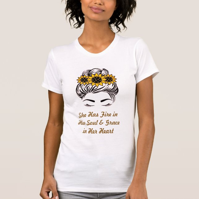 Camiseta Un chiflado canto de girasol femenino (Anverso)