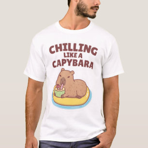 Camiseta Un Chigüiro Aburrido En Un Piscina Flotando Como U