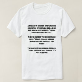 Camiseta Un chiste ai sobre un cerdo y un pollo