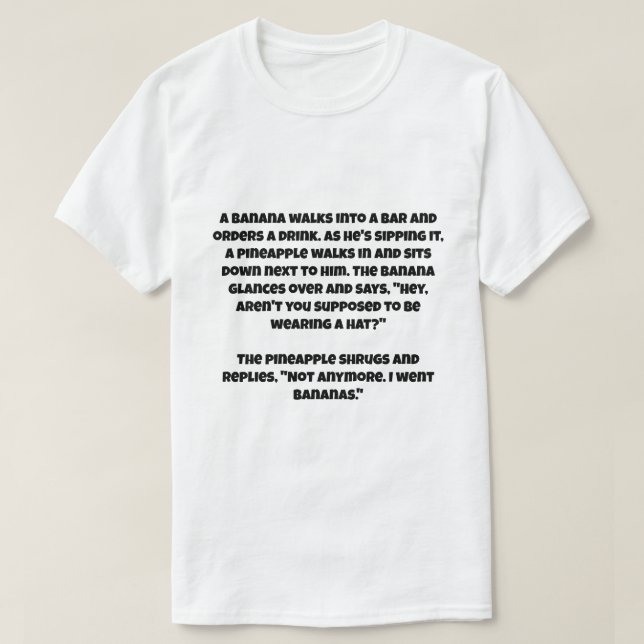 Camiseta Un chiste ai sobre un plátano y una piña (Diseño del anverso)
