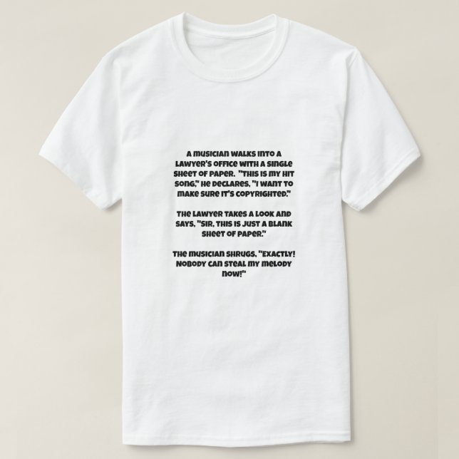 Camiseta Un chiste de IA sobre la ley de derechos de autor (Diseño del anverso)