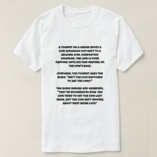 Camiseta Un chiste de IA sobre un león y una vaca