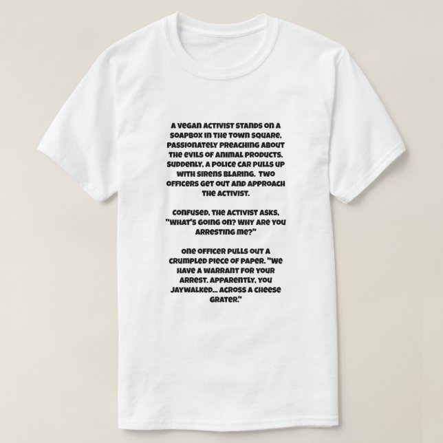 Camiseta Un chiste de IA sobre un ser vegano te mete en la  (Diseño del anverso)