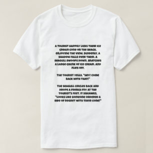Camiseta Un chiste de IA sobre una gaviota y un helado