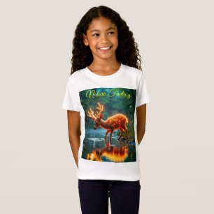 Camiseta Un ciervo de fantasía lindo resplandece la vida sa