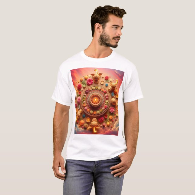 Camiseta un círculo de flores y el sol está rodeado de (Anverso completo)