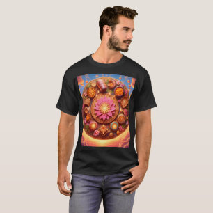 Camiseta un círculo de flores y una flor de loto rodeados