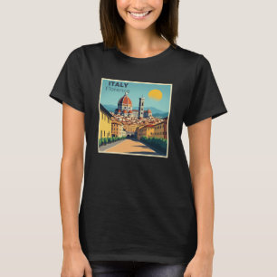 Camiseta Un clásico cartel de viaje nostálgico – Florencia