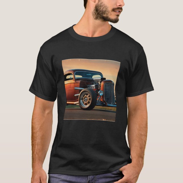 Camiseta un coche vintage caliente (Anverso)