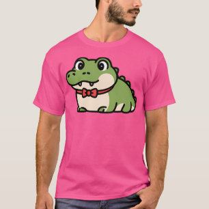 Camiseta Un cocodrilo lindo Kawaii Bow Tie Zoo Day Trip Boy
