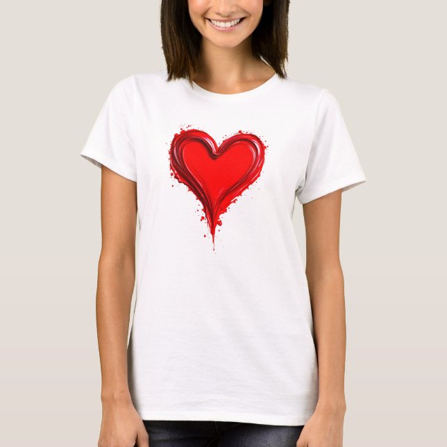 Camiseta Un coeur stylisé au grand coeur. (Anverso)