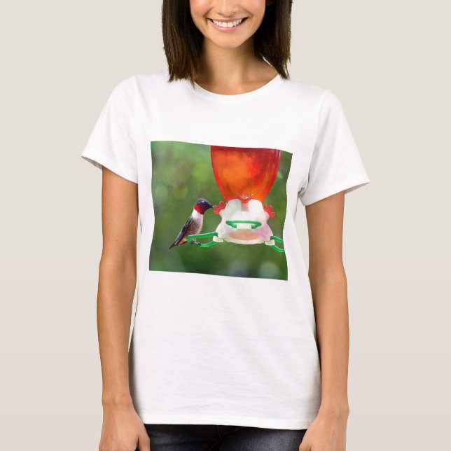 Camiseta Un colibrí con trompetas de rubí (Anverso)
