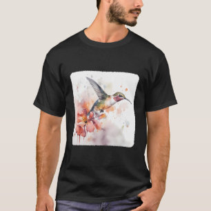 Camiseta Un Colibrí Que Alardea Por Un Ala De Flor